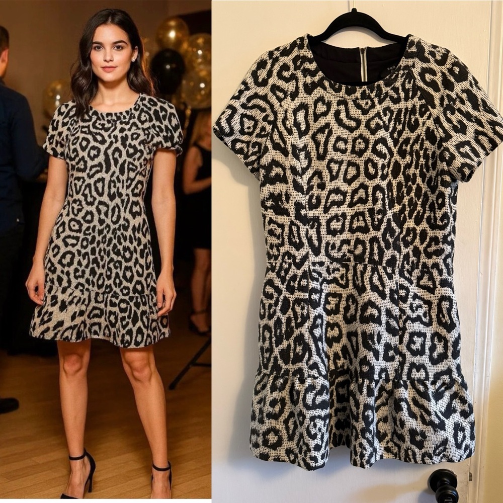 Sea Black/Cream Leopard print, Woven
Texture Dress.